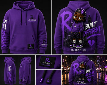 R. Jenkins “Built Different” Premium Embroidered Hoodie (Royal Purple Edition)