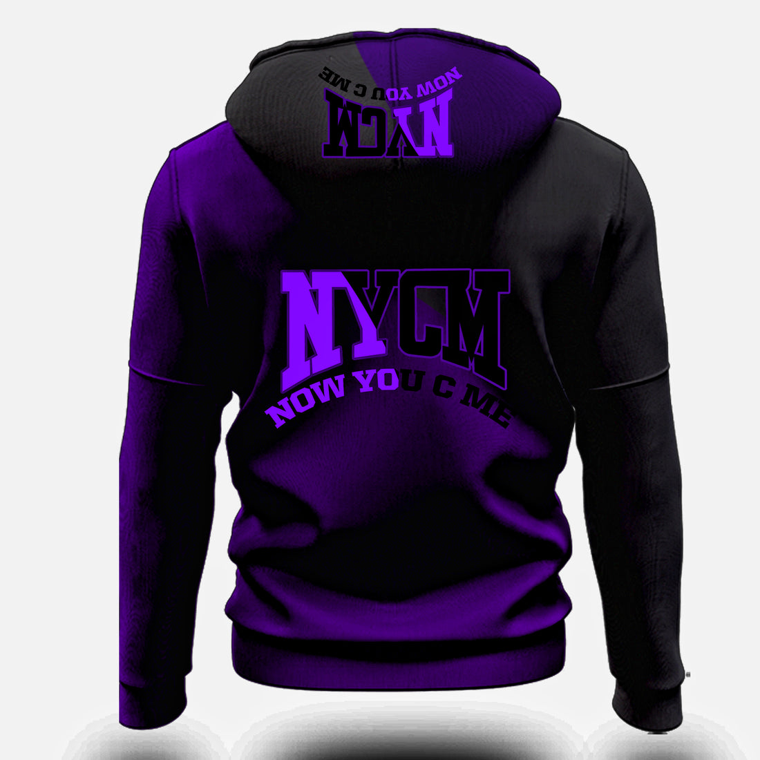 "BOLD NYCM" EMBROIDERED HOODIE (BLACK / PURPLE)