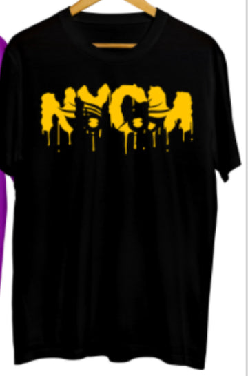"NYCM LOGO EYES" TEE (BLACK / YELLOW)