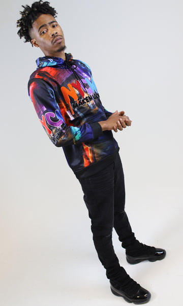 "NYCM CHENILLE ESCAPE" HOODIE (COLORFUL)