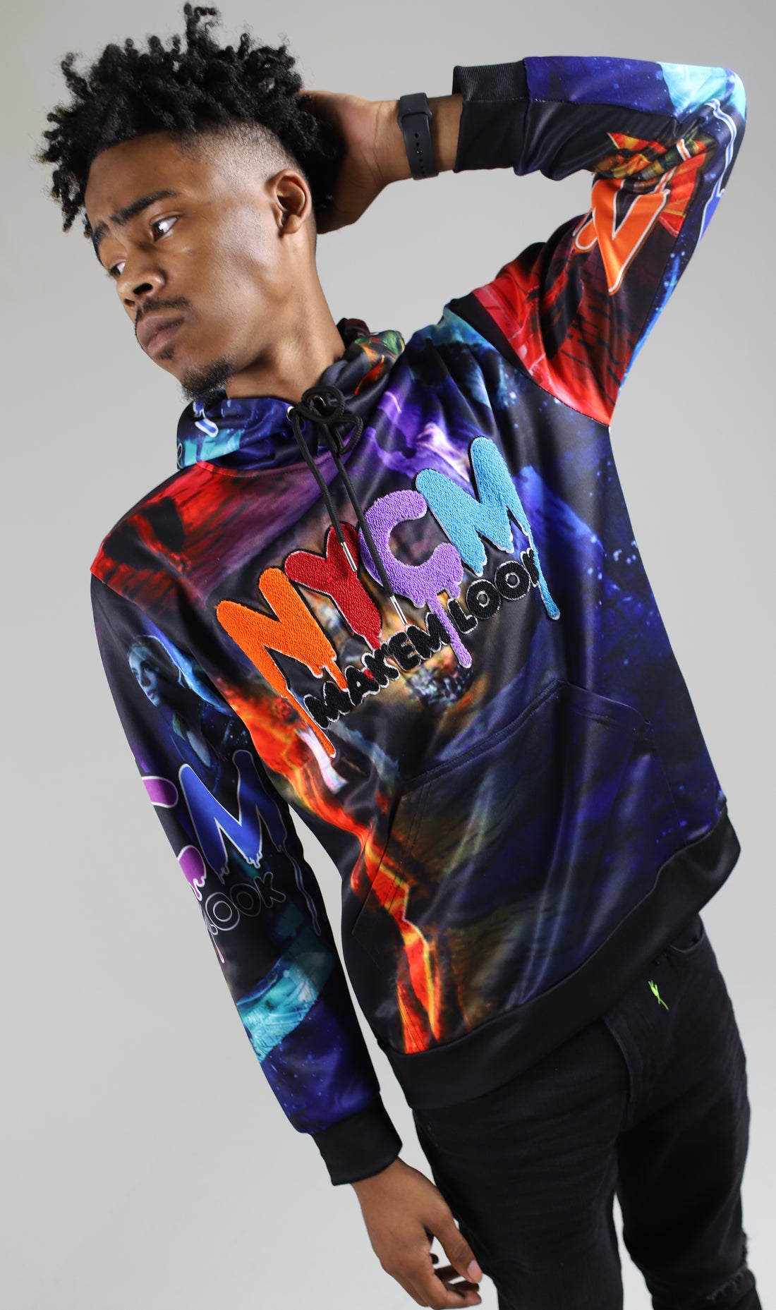 "NYCM CHENILLE ESCAPE" HOODIE (COLORFUL)