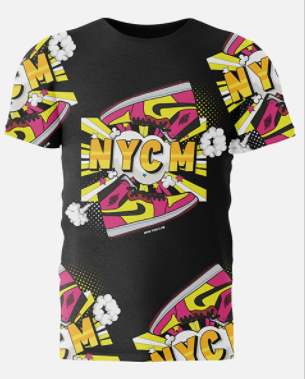 "NYCM SNEAKER LOGO"  (BLACK / PINK / YELLOW)